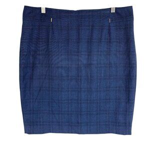 Le Chateau skirt  blue plaid check pattern  straight cut pencil skirt  size12